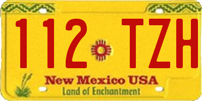 NM license plate 112TZH