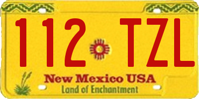 NM license plate 112TZL