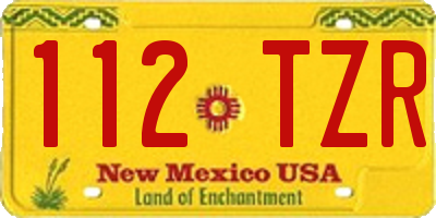 NM license plate 112TZR