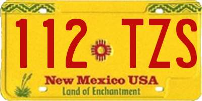NM license plate 112TZS