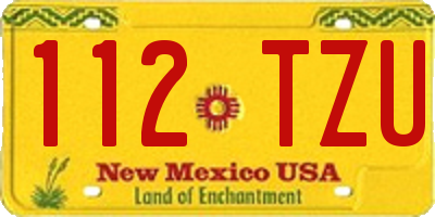 NM license plate 112TZU