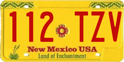 NM license plate 112TZV