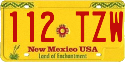 NM license plate 112TZW