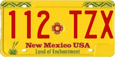 NM license plate 112TZX