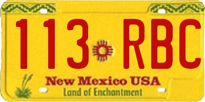 NM license plate 113RBC