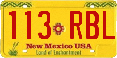 NM license plate 113RBL