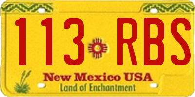 NM license plate 113RBS