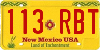 NM license plate 113RBT