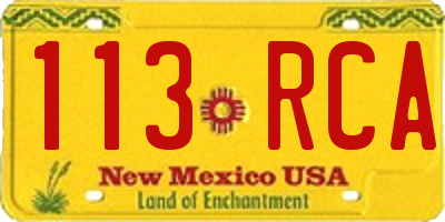 NM license plate 113RCA