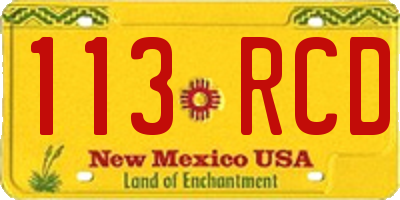 NM license plate 113RCD