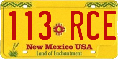 NM license plate 113RCE
