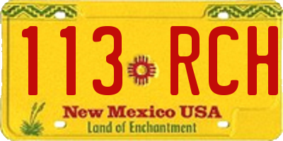 NM license plate 113RCH