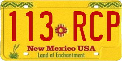 NM license plate 113RCP