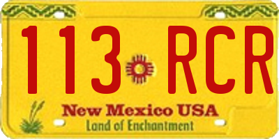 NM license plate 113RCR
