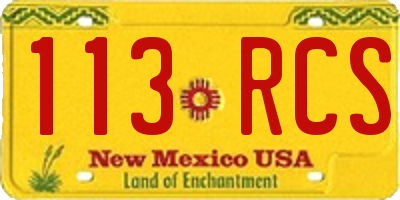 NM license plate 113RCS