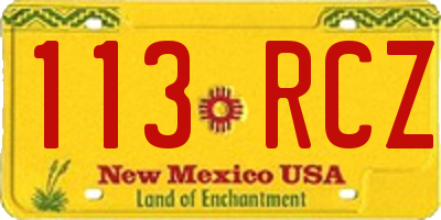 NM license plate 113RCZ