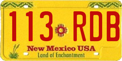 NM license plate 113RDB