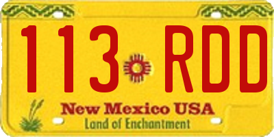 NM license plate 113RDD