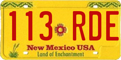 NM license plate 113RDE