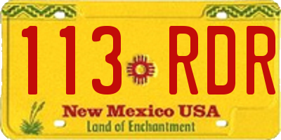 NM license plate 113RDR