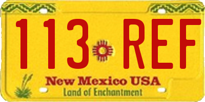 NM license plate 113REF