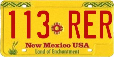 NM license plate 113RER