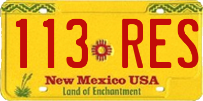 NM license plate 113RES