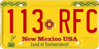 NM license plate 113RFC