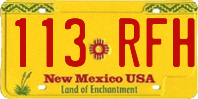 NM license plate 113RFH