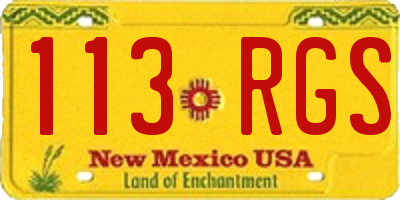 NM license plate 113RGS