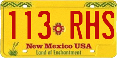 NM license plate 113RHS