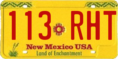 NM license plate 113RHT