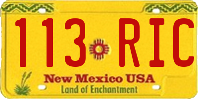 NM license plate 113RIC