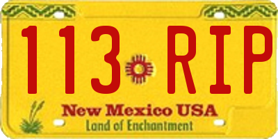 NM license plate 113RIP