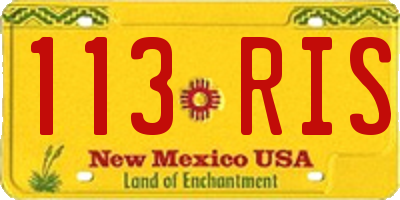 NM license plate 113RIS