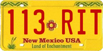 NM license plate 113RIT