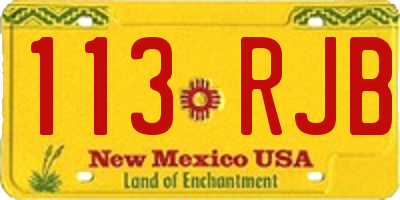 NM license plate 113RJB