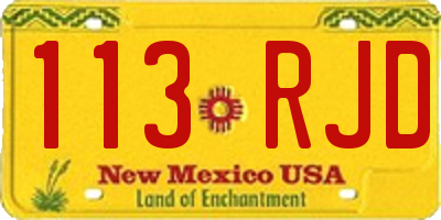 NM license plate 113RJD