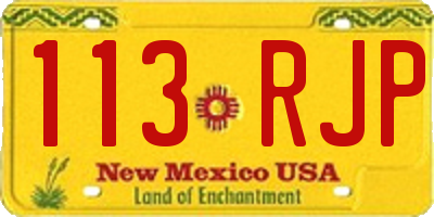 NM license plate 113RJP