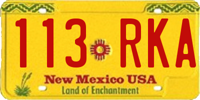 NM license plate 113RKA