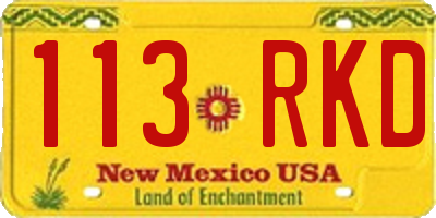 NM license plate 113RKD