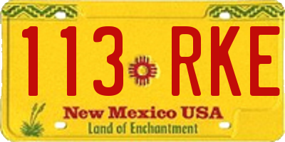 NM license plate 113RKE