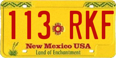 NM license plate 113RKF