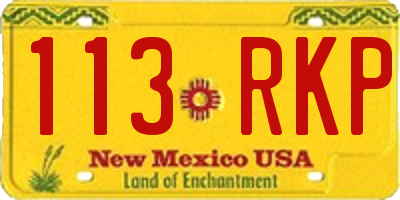 NM license plate 113RKP