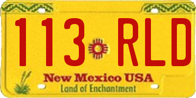 NM license plate 113RLD