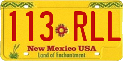 NM license plate 113RLL