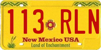 NM license plate 113RLN