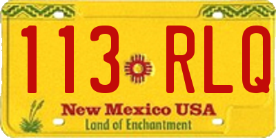NM license plate 113RLQ