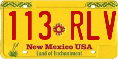 NM license plate 113RLV