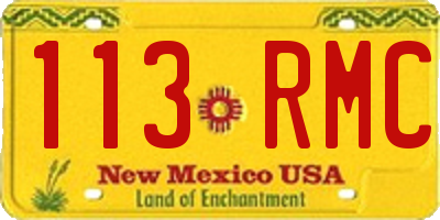 NM license plate 113RMC